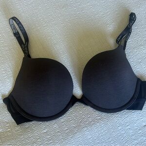 Calvin Klein Charcoal Padded Bra with Logo